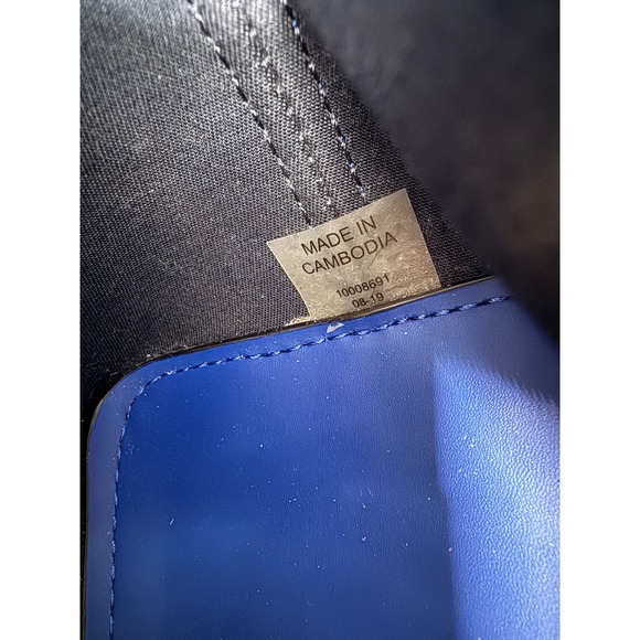 Tory Burch Gemini Link Small Tote Blue Coated Canvas Crossbody Bag Purse Carryon - Picture 10 of 16